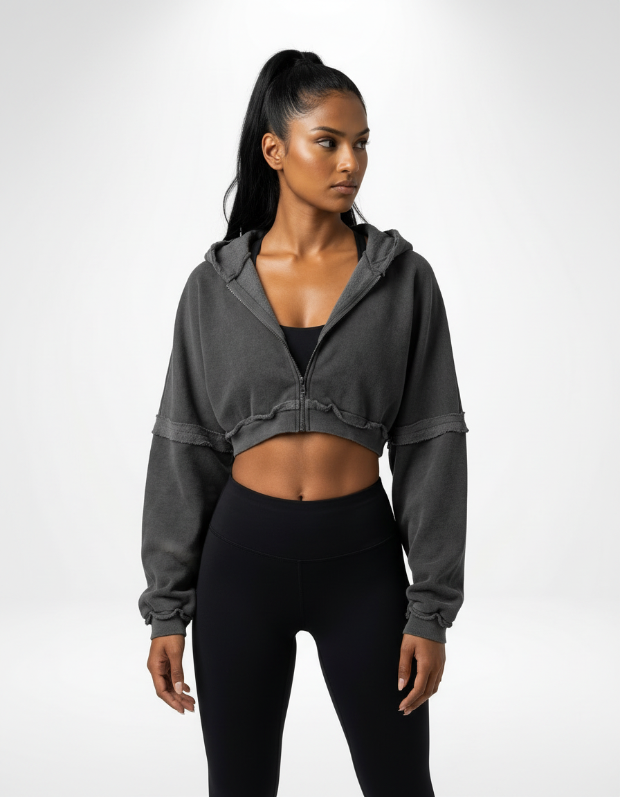 Aura Crop Zip Hoodie